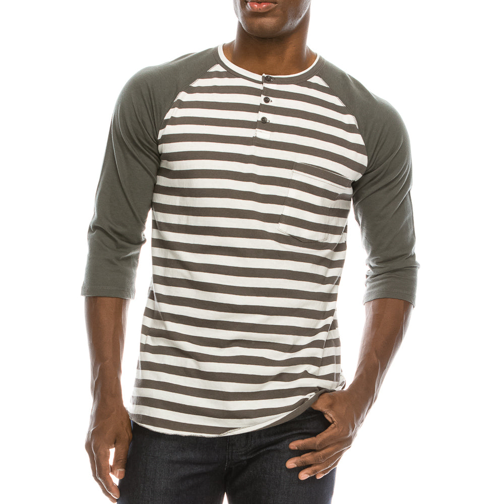 
                      
                        HT RUDE 3/4 SLEEVE STRIPE HENLEY
                      
                    