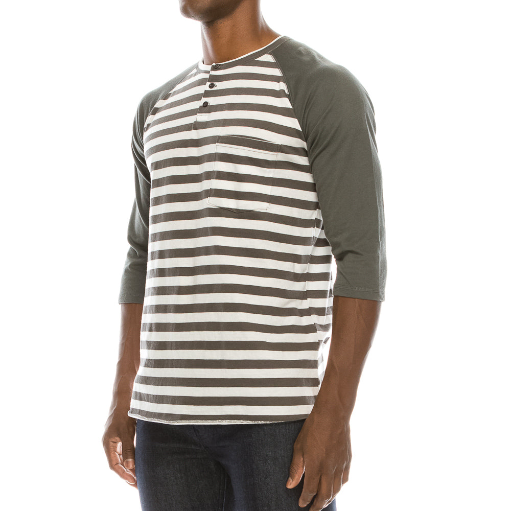 
                      
                        HT RUDE 3/4 SLEEVE STRIPE HENLEY
                      
                    