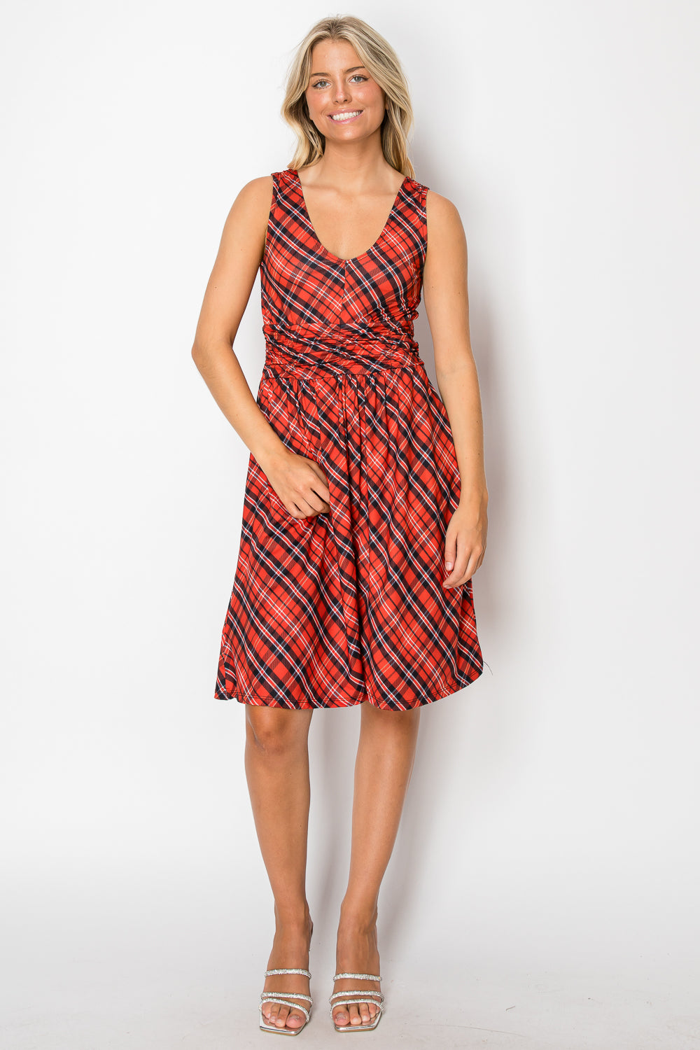 Waist Ruched Midi Dress