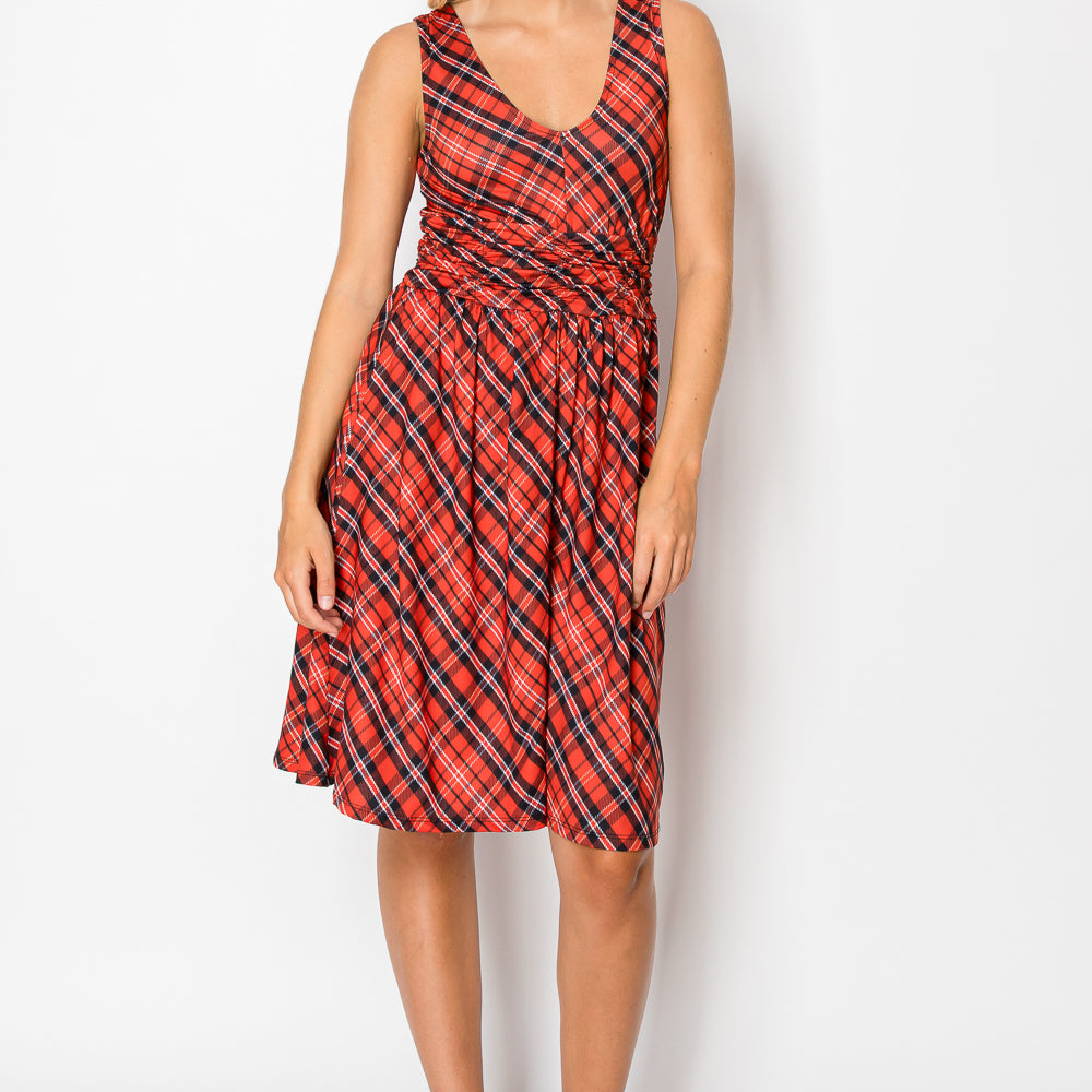 Waist Ruched Midi Dress