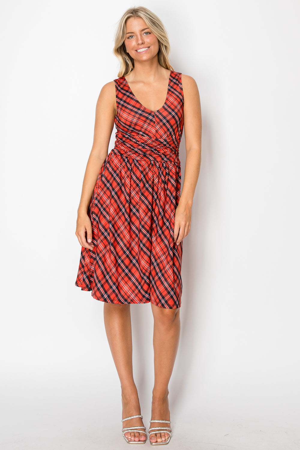 Waist Ruched Midi Dress