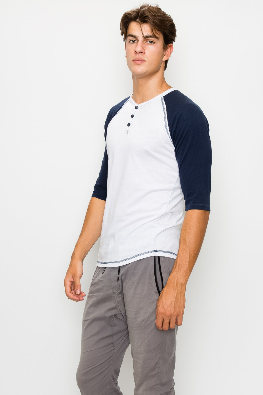 Zamong  Raglan 3/4 Sleeve Henley