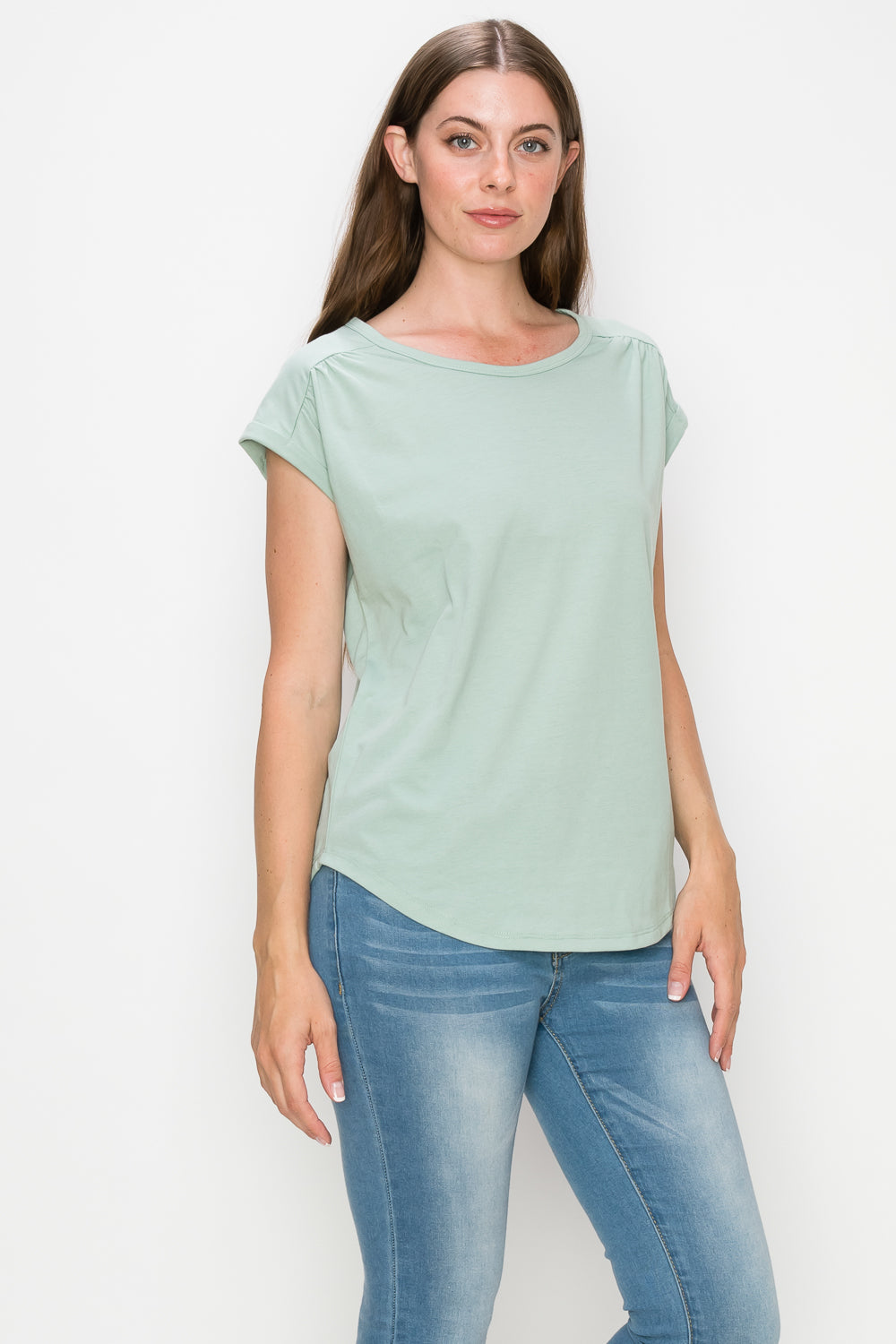 Adrian Shoulder Shirred T-Shirt