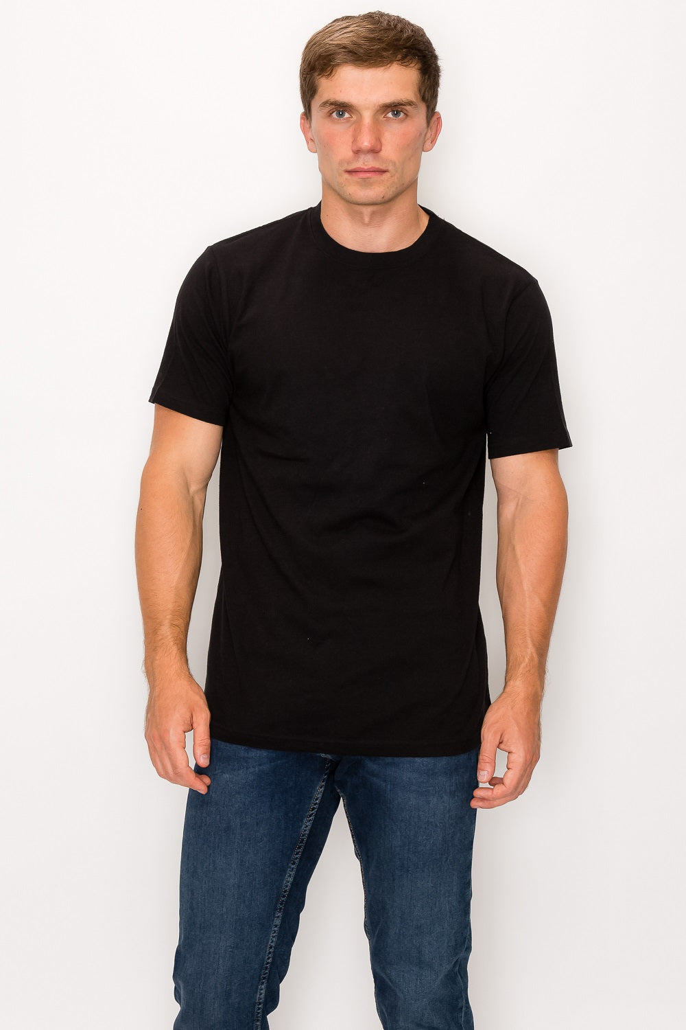 Men's Cotton Short Sleeve Crew Neck Solid T-Shirt