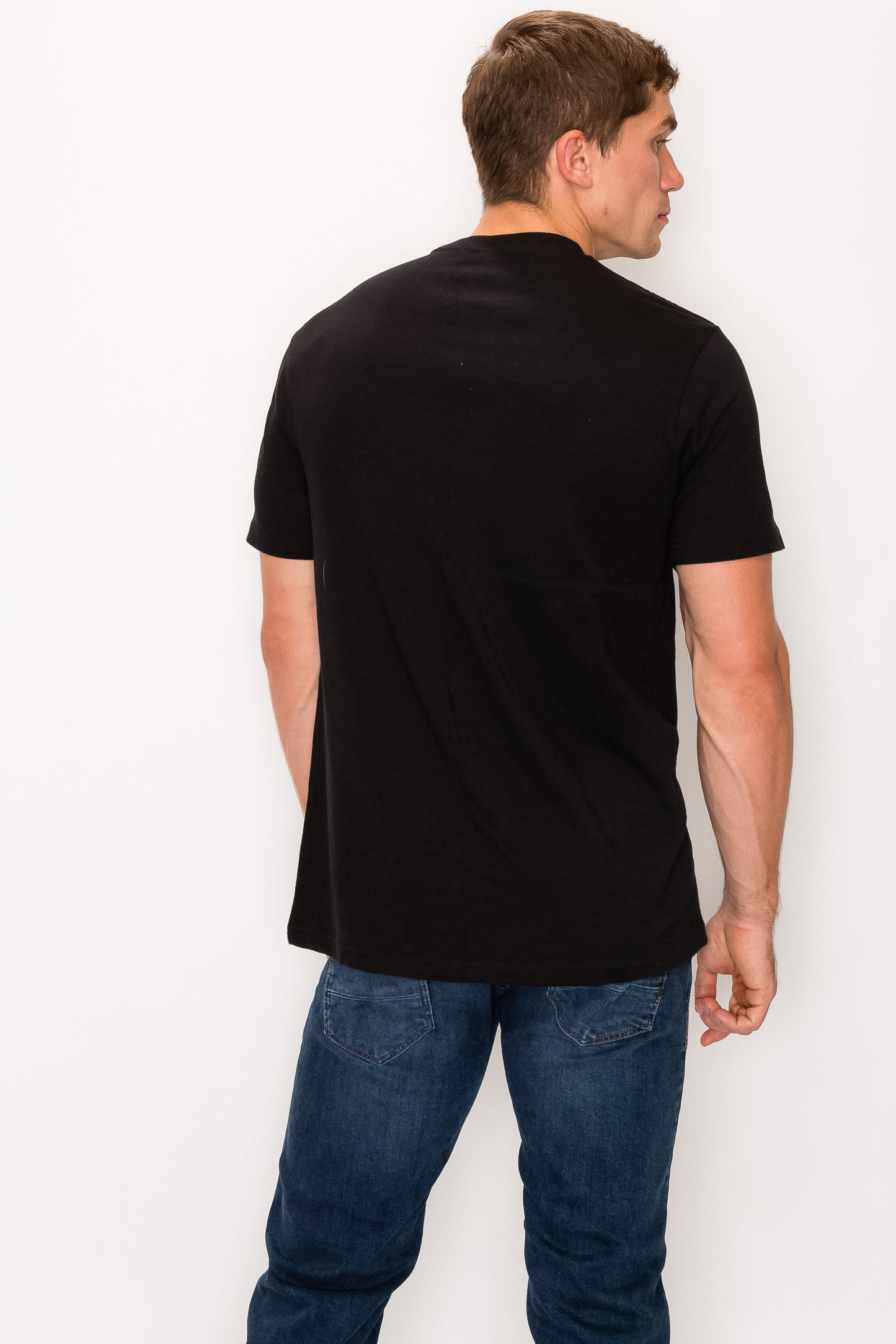 Men's Cotton Short Sleeve Crew Neck Solid T-Shirt