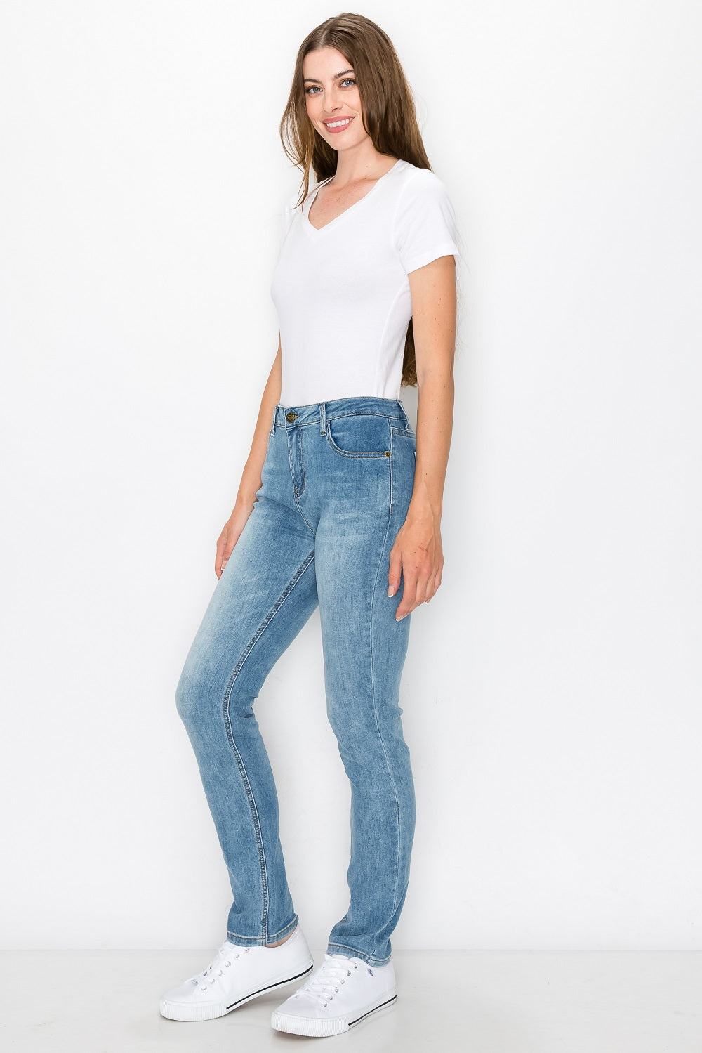 Mid Rise Vintage Straight Leg Jeans